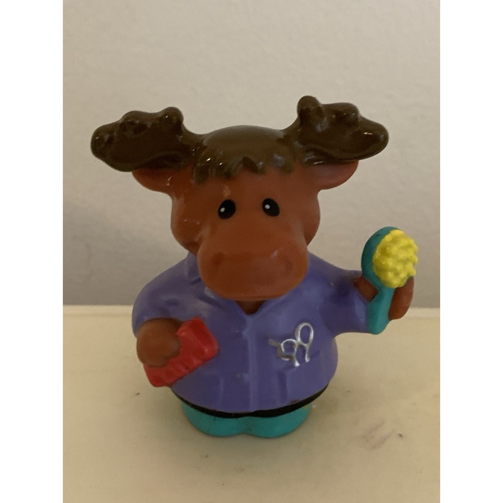 Fisher Price Little People ANIMALVILLE‎ MONSIEUR MOOSE BARBER HAIRDRESSER Town